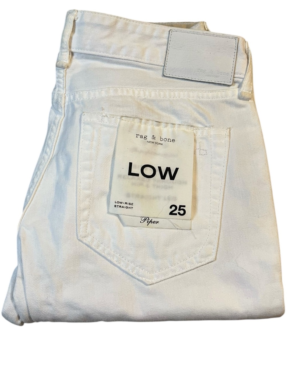 Rag & Bone New York Piper, Low-Rise Straight Leg, What/Tan Wash, Size 25 - Picture 5 of 16